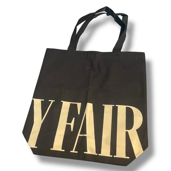 Vanity Fair Canvas Tote Bag Shopper Logo Fashion Magazine VF Retro Y2K 90s Black - Picture 6 of 6